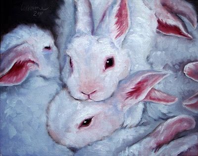 Lorraine Bushek | OIL | Snuggled In Rex Rabbits, Lovely Paintings, Hare Art, Rabbit Artwork, Rabbit Graphic, Art Rabbit, Animal Inspiration, Watercolor Paintings Of Animals, Rabbit Run