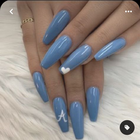 Nails With Initials, Light Blue Nail Designs, Nails Light Blue, Wine Red Nails, Blue Nail Art Designs, Nails Acrylic Square, Nails Designs Short, Pride Nails, Natural Nail Art