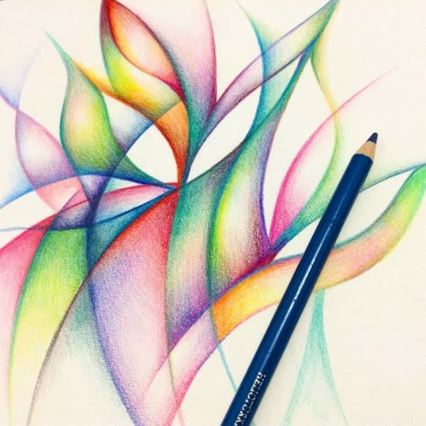 Pencil Drawing Inspiration, Abstract Pencil Drawings, Neurographic Art, Prismacolor Art, Watercolor Sketching, Colored Pencil Artwork, Colored Pencil Art, Intuitive Art, Blue Abstract Art