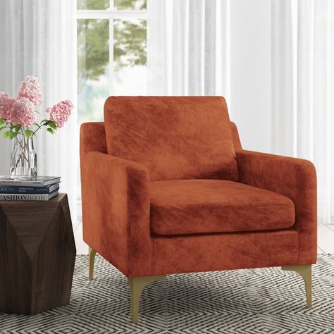 Armchair Upholstery, Bryn Mawr, Room Remodel, Style Edit, Barrel Chair, New Living Room, Toss Pillows, Joss And Main, Club Chairs