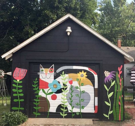 Painted Shed, Exterior Murals, Garden Mural, Paint Color Ideas, Exterior Paint Color, Mural Wall Art, Exterior House, Exterior House Colors, Outdoor Art