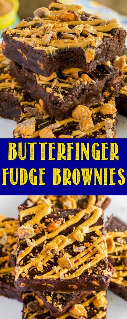 Homemade Butterfinger Fudge Brownies are a rich, fudgy treat always met with rave reviews. An easy dessert perfect for chocolate and peanut butter lovers! #butterfinger #brownies #chocolate #dessert via @BackForSeconds Butterfinger Treats, Butterfinger Brownies, Butterfinger Desserts, Butterfinger Fudge, Brownies Recipes, Brownies Chocolate, Chocolate And Peanut Butter, Brownie Points, Easy No Bake Desserts