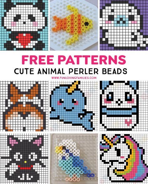 These animal patterns are just the cutest and you can make them using your Perler Beads. Check out these patterns plus where to find the best free Perler bead patterns online. #perlerbeadpatterns #cute Surfer Necklaces, Perler Bead Designs, Melt Beads Patterns, Easy Perler Bead Patterns, Melty Bead Patterns, Pearl Beads Pattern, Fuse Bead Patterns, Perler Bead Templates, Motifs Perler