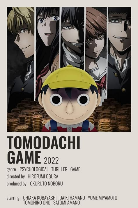 tomodachi game minimalist anime poster Tomodachi Game, Japanese Animated Movies, Anime Suggestions, App Anime, Good Anime Series, Animes To Watch, Poster Anime, Anime Printables, Good Anime To Watch