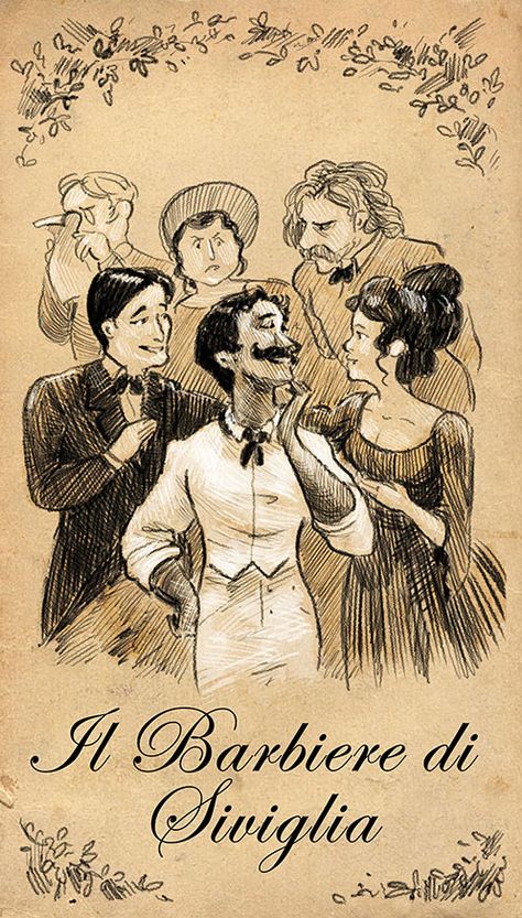 Opera Illustration, Recital Poster, Barber Of Seville, Classical Opera, Vintage Barber, The Barber, Arts And Culture, Art Degree, Opera Singers