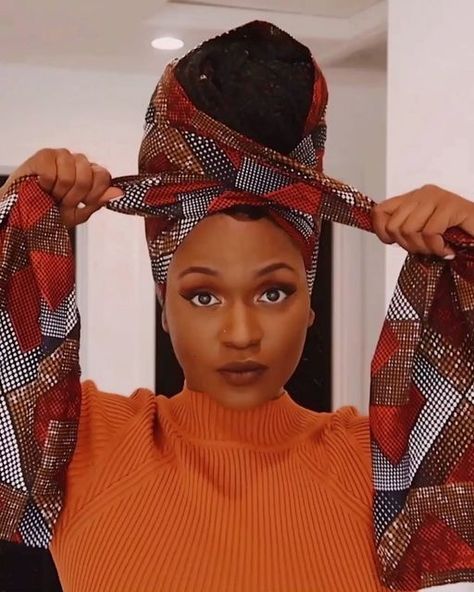 Headwrap Hairstyles, African Hair Wrap, Headwrap Tutorial, Head Wrap Styles, Hair Wrap Scarf, Hair Scarf Styles, Head Scarf Styles, African Head Wraps, Box Braids Styling