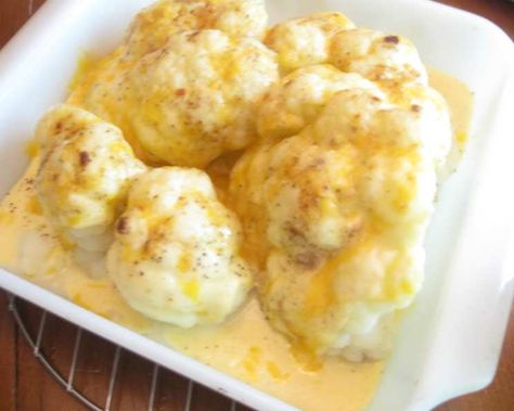 Cauliflower With Cheese Sauce, Cauliflower With Cheese, Cheese Sauce For Cauliflower, Learning To Cook, Cheddar Cheese Sauce, Cauliflower Dishes, Cheese Sauce Recipe, Easy Cheese, Baked Cauliflower