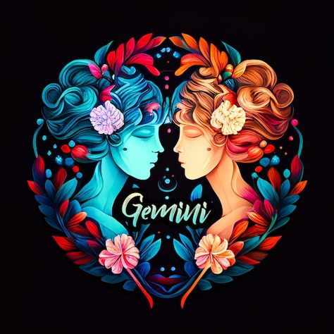 Ahmedrazuinfo | Freepik Zodiac Gemini Art, Gemini Wallpaper, Gemini Birthstone, Gemini Art, Horoscope Art, Astrology Gemini, Gemini Sign, Colourful Abstract, Horoscope Gemini