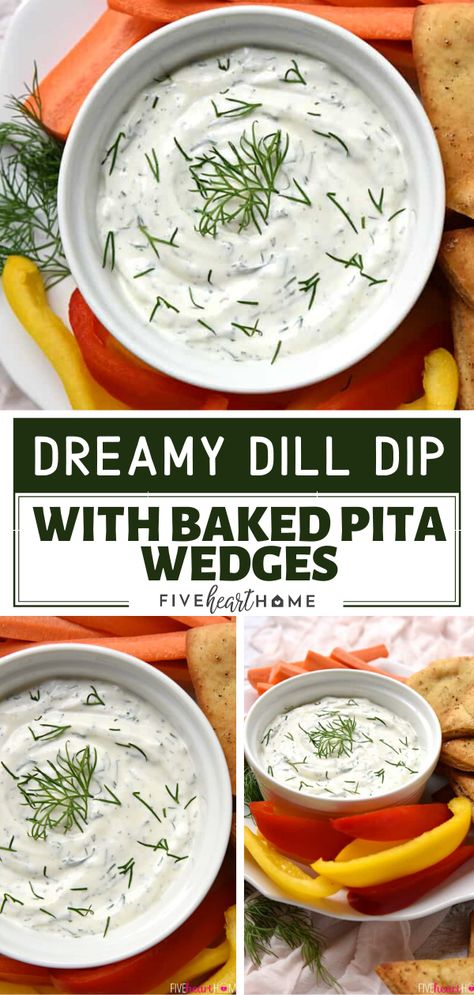 Different Dips, Appetizer For A Crowd, Greek Yogurt Sour Cream, Dill Dip Recipes, Best Dip, Dill Recipes, Greek Yogurt Dips, Dill Dip, Appetizers For A Crowd