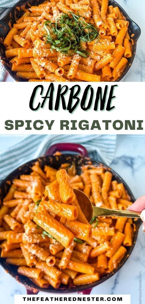 Creamy Spicy Spaghetti, Spicy Pasta With Chicken, Sausage Rigatoni Vodka Sauce, Spicy Ravioli Recipe, Spicy Rigatoni Pasta With Chicken, Spicy Vodka Sauce Pasta, Spicy Pasta Bake, Carbone Pasta Sauce, Rigatoni Beef Pasta Dishes