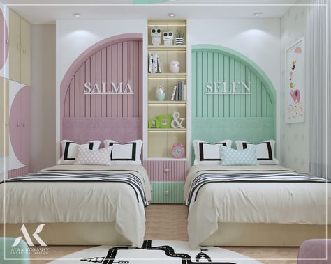 Boy And Girl Shared Room, Kids Bedroom Furniture Design, Boy And Girl Shared Bedroom, Home Decor Ideas Kitchen, Shared Girls Room, Kids Shared Bedroom, Girls Room Design, Shared Girls Bedroom, Decor Ideas Kitchen