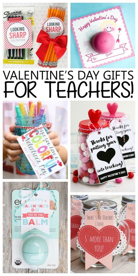 Valentine's Day gift ideas for Teachers! | Teacher Valentines Selamat Hari Valentine, Gift Ideas For Teachers, Saint Valentin Diy, Valentines Bricolage, Ideas For Teachers, Valentinstag Party, Valentines Gift Bags, Teacher Valentine Gifts, Valentine's Day Gift Ideas