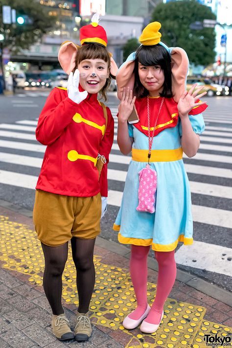 Timothy Q. Mouse & Dumbo ... Halloween 2015, Shibuya [Tokyo Fashion] || more… Timothy Mouse Costume, Dumbo Costume Diy, Dumbo Costume Women, Dumbo Halloween Costume, Timothy Q Mouse, Dumbo Costume, Japan Costume, Costume Room, Disney Halloween Cruise