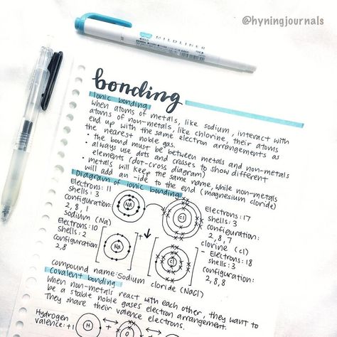 • Science Chemical Bonding Notes • I honestly feel like I could’ve done better on the science test, but it’s ok it’s over :/ the things… Chemical Bonds Notes, Chemical Bonding Notes Aesthetic, Ionic Bonding Notes, Chemical Bonding Notes, Chemistry Bonding, Academic Notes, Notes Layout, Gcse Science Revision, Basic Chemistry