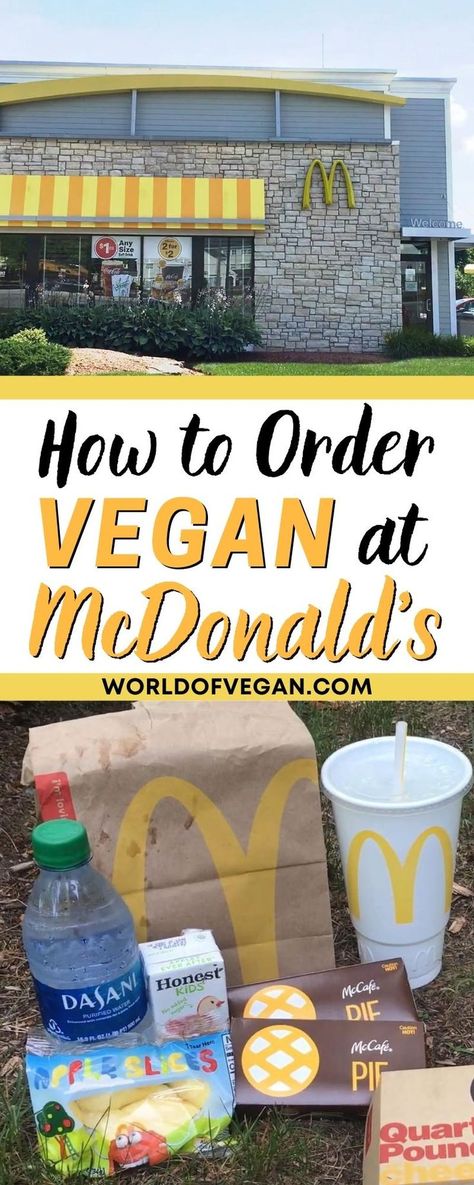 Here’s how you can order from the McDonald’s menu for breakfast, lunch, dinner, and snack options — and how you can get creative with these very limited options. There aren’t many plant-based meat options at most McDonald’s locations yet. But if the fast-growing vegan options at other fast-food restaurants are a sign, it’s only a matter of time for McDonald’s to follow suit. Cross your fingers! Vegan Fast Food Recipes, Keto At Mcdonalds, Fast Food Vegan, Macro Friendly Mcdonalds, Dairy Free Fast Food Guide, Mcdonald’s Keto Breakfast, Vegan Options At Restaurants, Vegan Fast Food Options, Combos Snacks