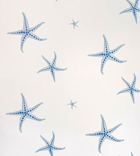 Starfish Wallpaper, Wallpaper In Blue, Starfish, The Sea, Navy, Stars, Blue, Design