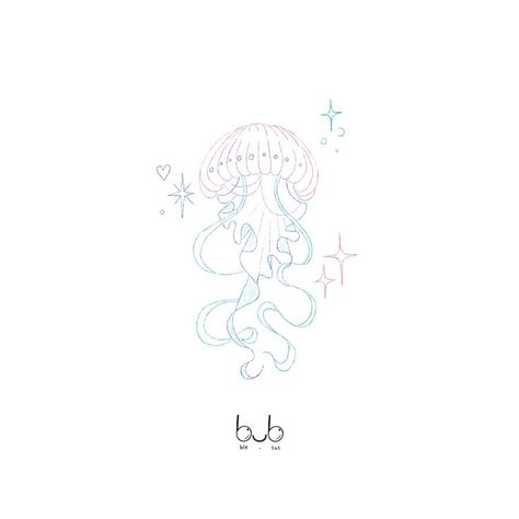 Cute Jellyfish Tattoo, Jellyfish Tattoo Minimalist, Tattoos Jellyfish, Tattoos Elegant, Tattoos Cute, 심플한 그림, Mouthwatering Food, Cute Tats, Jellyfish Tattoo