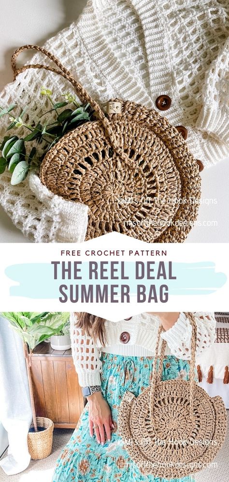 Summer Bag Crochet Patterns, Raffia Crochet Patterns, Crochet Paper Yarn Bag, Raffia Yarn Projects, Crochet Rafia Bags Pattern, Raffia Bag Crochet Pattern, Crochet Raffia Bag Pattern, Rafia Crochet Bag, Rafia Bags Crochet