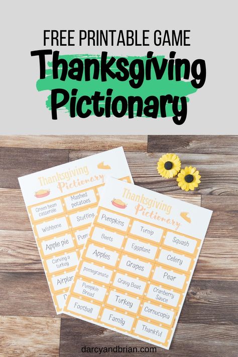 "Keep the family entertained with fun fall activities for children, such as our Thanksgiving Pictionary printable game.  Thanksgiving is a cherished time of year when family and friends gather together. Often, these gatherings last well beyond the meal itself, creating a need for enjoyable activities that the whole family can participate in.  Thanksgiving Pictionary is a delightful game that is fun for all ages, promoting creativity and laughter while providing heartwarming family  Be sure to Thanksgiving Pictionary For Kids, Thanksgiving Memory Game, Thanksgiving Pictionary For Adults, Thanksgiving Family Games Free Printable, Pictionary Ideas For Kids, Thanksgiving Emoji Pictionary, Turkey Wishbone, Thanksgiving Pictionary, Pictionary For Kids