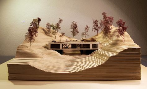 villa moi valrygg & todahl architects Maquette Architecture, Landscape Model, Arch Model, Architecture Model Making, A Hill, Architecture Presentation, Architectural Inspiration, Concept Architecture, Model Making