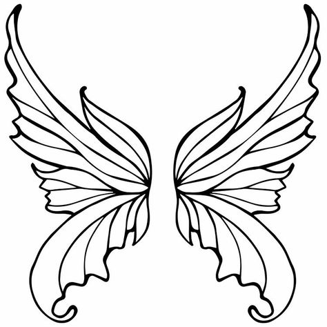 Fairy Wings Tattoo, Wings Printable, Drawing Wings, Wing Ideas, Fairy Wings Drawing, Fairy Wing Tattoos, Winged Stencil, Fairy Ears, Wings Drawing