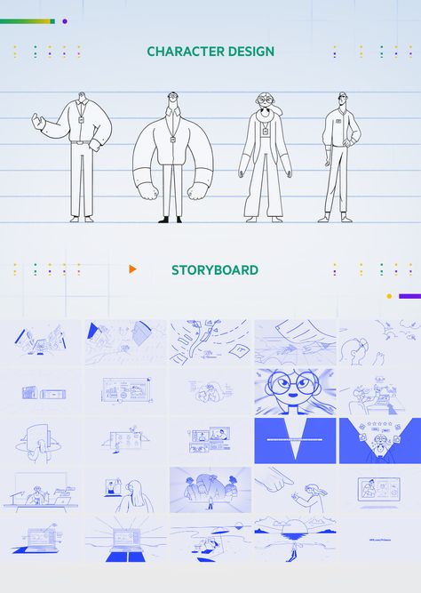 Hewlett Packard Enterprise - Synergy on Behance Video Storyboard, Character Construction, Storyboard Examples, Motion Graphics Typography, Animation Process, Hewlett Packard Enterprise, Character Flat, Explainer Video, Hewlett Packard