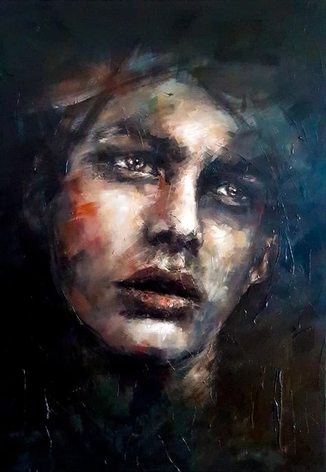 "Angelo" | Originals Emotional Artwork, Soulful Art, Acrylic Portrait Painting, Acrylic Portrait, Contemporary Portrait, Oil Painting Portrait, Expressive Art, Ap Art, Abstract Faces