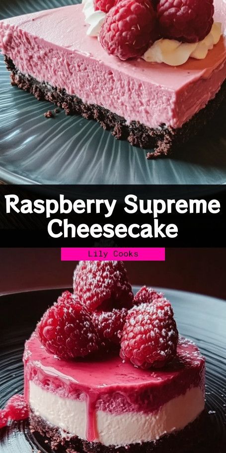 Indulge in the rich flavors of our Raspberry Supreme Cheesecake! This easy-to-follow recipe blends creamy cheesecake with fresh raspberries, making it perfect for any celebration or a sweet treat at home. Impress your guests with this stunning dessert that’s sure to captivate every palate. Raspberry Sauce For Cheesecake, Baked Raspberry Cheesecake, Sauce For Cheesecake, Raspberry No Bake Cheesecake, Raspberry Sauce, Raspberry Filling, Raspberry Cheesecake, Dessert Cake, Creamy Desserts