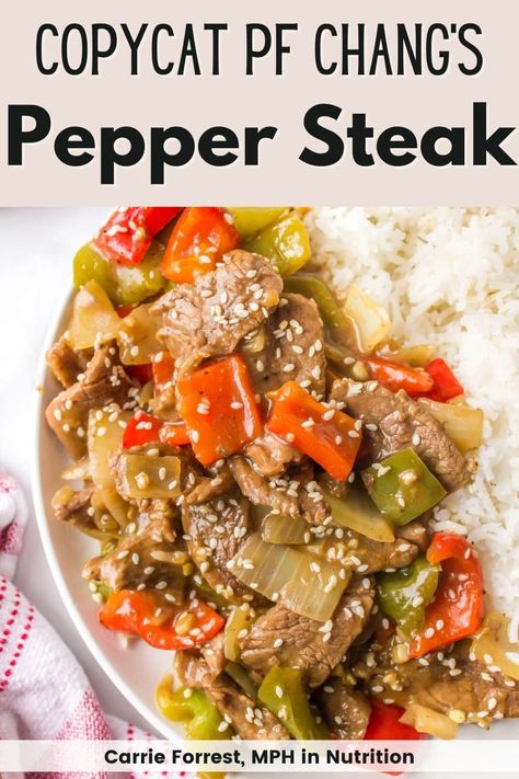 Pf Changs Pepper Steak Recipe, Pepper Steak Recipe Crock Pot, Crockpot Pepper Steak, P F Chang, Pf Chang, Pepper Steak Recipe, Pf Changs, Whole 30 Diet, Easy Budget