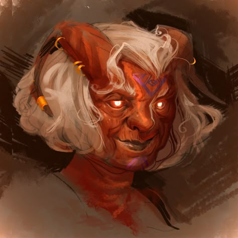 Old Tiefling, Dnd Female Tiefling, Female Tiefling, Tiefling Female, Dnd Tiefling, Character Portrait, Heroic Fantasy, Roleplay Characters, Fantasy Portraits