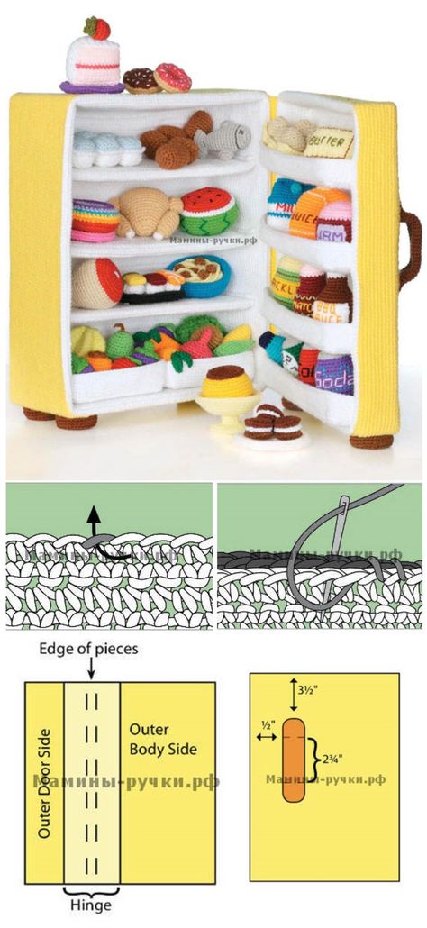 CROCHET REFRIGERATOR Crochet Refrigerator, Crochet Sets, Kat Haken, Crochet Store, Crochet Case, Graph Crochet, Easy Crochet Animals, Cross Stitch For Kids, Crochet Abbreviations