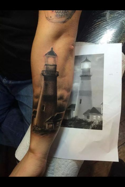 Lighthouse tattoo Lighthouse Tattoo Meaning, Tattoo House, Nautical Tattoo Sleeve, Seventh Seal, Seal Tattoo, Boat Tattoo, Filigree Tattoo, Anker Tattoo, Lighthouse Tattoo