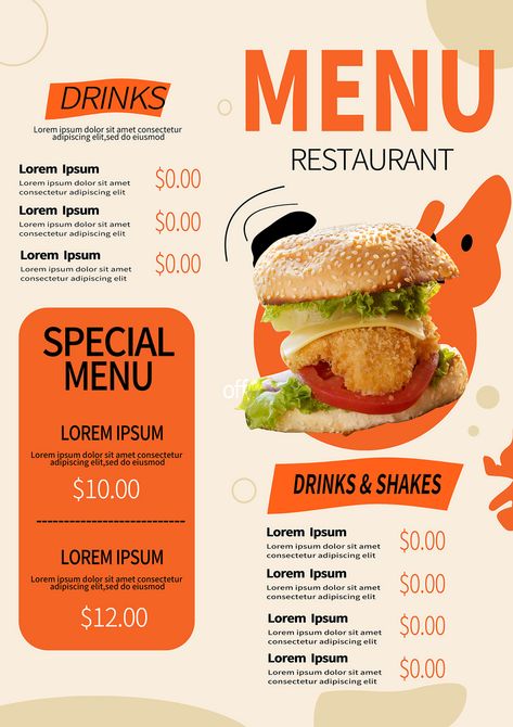 Orange Hamburg Fast Restaurant Menu#pikbest#templates Food Graffiti, Shakes Drinks, Fast Food Restaurant, Drink Menu, Order Food, Menu Planning, Menu Template, Menu Restaurant, Psd Free Download