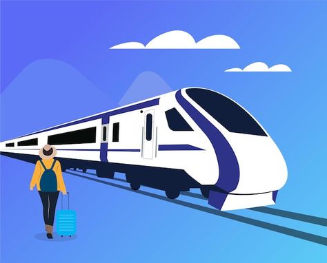 Passenger going towards indian bullet tr... | Premium Vector #Freepik #vector #locomotive #indian-train #train #railway Vande Bharat Train Drawing, Train Motion Graphics, Vande Bharat Train, Vande Bharat, Indian Train, Train Vector, Metro Train, Train Drawing, Content Creating