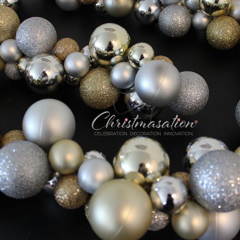 This Silver and Gold Bauble Garland is the perfect decorating piece for Weddings, Bridal Showers, Birthday parties, holidays, and more! https://etsy.me/3xd5uAE #weddingdecor #ornamentgarland #bridalshower #partygarland #baublegarland #bridaldecor Bauble Garland, Small Business Gifts, Ornament Garland, Shatterproof Ornaments, Party Garland, Glitter Ornaments, Etsy Christmas, Birthday Party Decoration, Garland Wedding