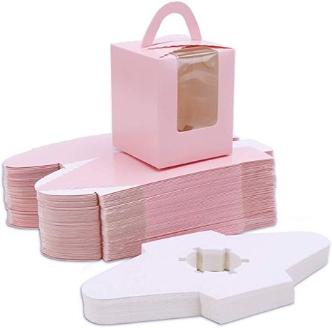 Amazon.com: 50pcs Single Cupcake Boxes, Eusoar Portable Single Individual Paper Cupcake Holder Containers, Muffin Gift Boxes with Window Inserts Handle, for Wedding Birthday Party Candy Boxes Family Treats: Kitchen & Dining Individual Cupcake Boxes, Single Cupcake Boxes, Mini Patisserie, Candy Treat Box, Cupcake Carrier, Cupcake Container, Fancy Cupcakes, Birthday Party Treats, Window Inserts