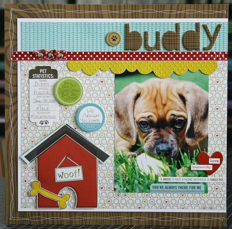 Laura Vegas's Gallery: Buddy *NEW BELLA BLVD* Dog Scrapbook Layouts Ideas, New Puppy Scrapbook Layouts, Pets Scrapbook Layouts, Scrapbooking Pets, Dog Scrapbook Layouts, Puppy Love Scrapbook Layout, Scrapbook Club, Bella Blvd Scrapbook Layouts, Pet Scrapbook Layouts