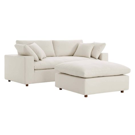 Commix Down Filled Overstuffed Sectional Sofa and Ottoman Set - Bed Bath & Beyond - 38210147 Transitional Sectional Sofas, Beige Couch, Beige Sectional, Contemporary Sectional Sofa, Contemporary Sectional, Rich Style, Tommy Bahama Furniture, Ottoman Set, Lexington Furniture