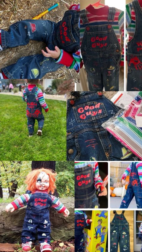 Chucky Kids Toddler Costume Creepy Diy Chucky Costume, Chucky Halloween Costume, Creative Halloween Costume Ideas, Chucky Costume, Chucky Halloween, Creepy Kids, Cute Halloween Makeup, Halloween Is Coming