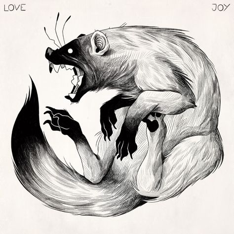 Evan Lovejoy Art Wolverine Animal Drawing, Honey Badger Tattoo, Lovejoy Art, Badger Tattoo, Wolverine Tattoo, Wolverine Animal, Dog Design Art, Creepy Animals, Scary Drawings