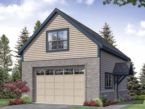 051G-0122: Garage Loft Plan with Extra Deep Bays; 27'-6"x30' Garage With Living Quarters, Classic Garage, Garage Plans With Loft, 2 Car Garage Plans, Garage Plans Detached, Plan Garage, Backyard Structures, Loft Plan, Stairs Storage