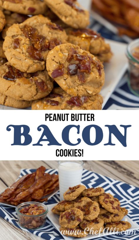 Amazing BACON Peanut Butter Cookies Bacon Desserts, Peanut Butter Bacon, Bacon Cookies, Italian Biscuits, Crazy Cookies, Peanut Butter Cookie Recipe, Italian Cookies, Best Chef, Bacon Recipes