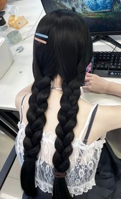 Long Silky Hair Aesthetic, Silky Hair Aesthetic, Korean Braids Hairstyles, Long Black Hair Aesthetic, Long Hair Aesthetic, Thick Shiny Hair, Thickest Hair, Black Long Hair, Upper Lip Hair