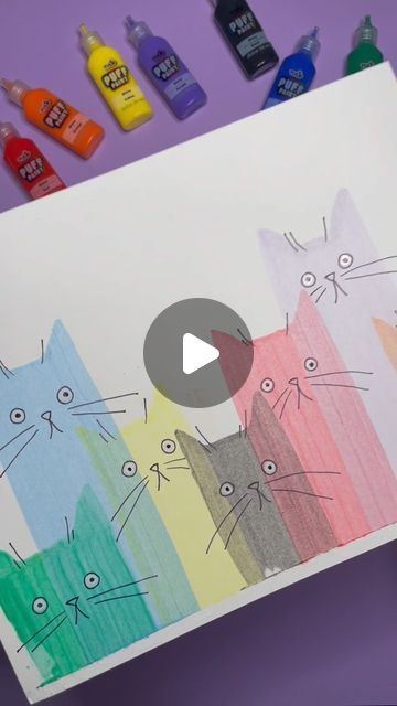 130K likes, 1,276 comments - timmsevitz on July 6, 2023: "😻🎨 This cat scrape painting is such a fun and easy kid art activity for the summer. Fabric paint scrape painting is a great kids craft if...". Scrape Painting Ideas, Cats Painting Easy, Puff Paint Ideas, Paint Scrape Art, Painting Kids Crafts, Kids Crafts Summer, Cat Painting Easy, Kid Craft Ideas, Scrape Art