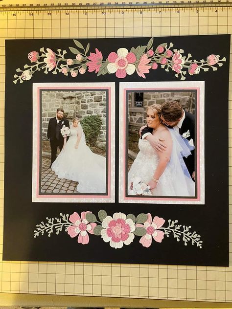 Wedding Scrapbook Ideas Layout, Wedding Scrapbooking Layouts Ideas, Simple Wedding Scrapbook Pages, Wedding Scrapbook Ideas Layout Simple, Scrapbook Prom, Outdoor Wedding Scrapbook Layouts, Wedding Photo Album Layout, Vintage Wedding Scrapbooking Layouts, Scrapbook Sketches 12x12