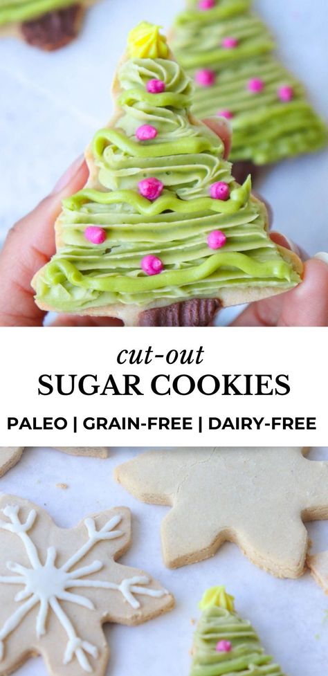 These AIP Christmas Sugar Cookies are a classic! They’re crispy and delicious, paleo, vegan, grain-free and coconut free, and perfect as cut-out cookies all year round! #healmedelicious #aip #aiprecipes #paleo #paleorecipes #vegan #autoimmunedisease #aipdiet #autoimmunepaleo #aipprotocol #dairyfree #glutenfreecookies #grainfree #christmascookies #sugarcookies #cutoutcookies #christmasdesserts #christmasbaking #holidaydesserts #holidaybaking #christmaspartyfood #vegandesserts #grainfreebaking Aip Appetizers, Aip Cake, Aip Cookies, Aip Snacks, Aip Snack, Paleo Christmas, Aip Desserts, Carob Powder, Cookies Vegan