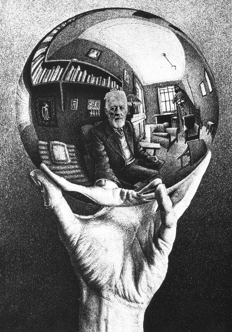 Jedi’s Hand with a Reflecting Sphere | 20 Famous Paintings Reimagined With Star Wars Elements | MC Escher | Bored Panda Escher Art, Bowie Labyrinth, The Munster, Space Ghost, Mc Escher, Goblin King, Jasper Johns, The Munsters, Art Parody