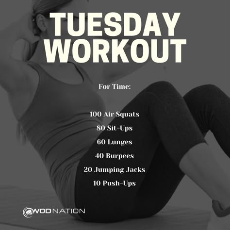 Wod Nation Workouts, Crossfit Body Weight Workout, Crossfit Workouts Wod, Gym Wod, Tuesday Workout, Crossfit Body, Crossfit Workouts At Home, Crossfit At Home, Stretching For Beginners