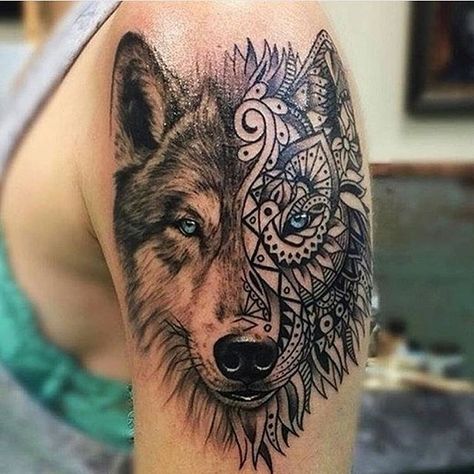 Tag someone that would like this!  #Wolf #Tattoo #Tattoos Follow: @tattooinkspo @tattooinkspo Tier Tattoo, Kunst Tattoos, Hawaiian Tattoo, Wolf Tattoo Design, Maori Tattoo, Wolf Tattoos, Wolf Tattoo, Trendy Tattoos, Mandala Tattoo