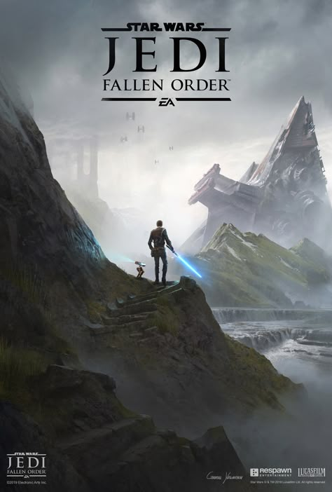 ArtStation - Jedi: Fallen Order Marketing Concept, Gabriel Yeganyan Star Wars Fallen Order, Star Wars Video Games, Star Wars Jedi Fallen Order, Jedi Art, Jedi Fallen Order, Fallen Order, Star Wars Background, Star Wars Games, Action Adventure Game